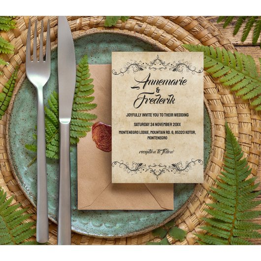 Invitation Vintage rustique