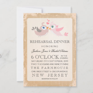Invitation vintage rustique de dîner de répétition