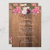 Invitation vintage Rustique de douche nuptiale (Devant / Derrière)