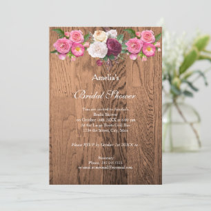 Invitation vintage Rustique de douche nuptiale