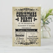 Invitation vintage rustique de fête de Noël de (Debout devant)