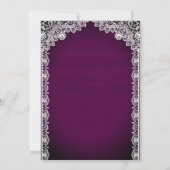 Invitation Vintage Rustique Dentelle Prune Violet Mariage Isl (Dos)