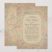 Invitation Vintage Rustique Floral Mason Jar Mariage (Devant / Derrière)