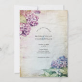 Invitation Vintage Rustique Pastel Hydrangea Flower (Devant)