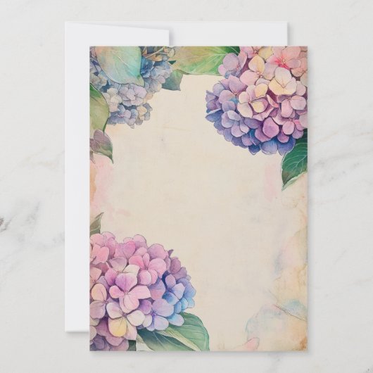 Invitation Vintage Rustique Pastel Hydrangea Flower (Dos)