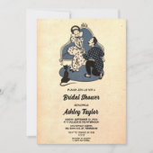 Invitation Vintage Rustique romantique Couple Fête des mariée (Devant)