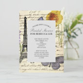 Invitation vintage rustique tour Eiffel française fête à Pari (Debout devant)