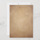 Invitation Vintage Rustique vieux parchemin Mariage victorien (Dos)