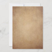 Invitation Vintage Rustique vieux parchemin Mariage victorien (Dos)