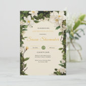Invitation Vintage Sage Green Botanal (Debout devant)