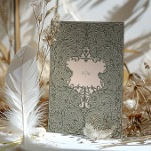 Invitation Vintage Sage Green Dusty Mariage rose