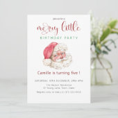 Invitation Vintage Santa Christmas birthday Party (Debout devant)