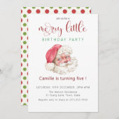 Invitation Vintage Santa Christmas birthday Party (Devant / Derrière)