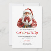 Invitation Vintage Santa Claus Script Font Christmas Dinner  (Devant)
