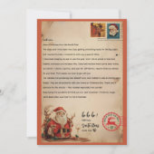Invitation Vintage Santa Letter | Personalized North Pole (Devant)