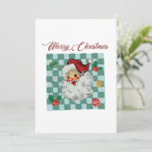 Invitation Vintage Santa Merry Christmas Design (Debout devant)