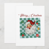 Invitation Vintage Santa Merry Christmas Design (Devant / Derrière)