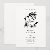 Invitation Vintage sassy dame élégant anniversaire (Devant / Derrière)