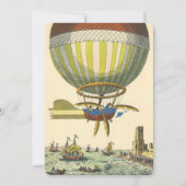Invitation Vintage Science Fiction Hot Air Balloon Dirigible (Devant)