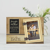 Invitation Vintage Scrapbook Enregistrer la date (Debout devant)