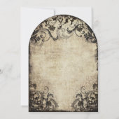 Invitation Vintage Script de calligraphie Mariage fleuri (Dos)