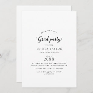 Invitation vintage Script Grad Party