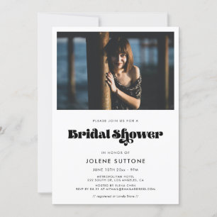 Invitation Vintage script rétro photo de la nuptiale