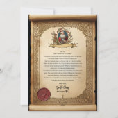 Invitation Vintage Scroll Santa Letter Template  (Devant)