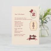 Invitation vintage Seamstress (Debout devant)