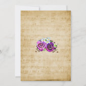 Invitation Vintage Sheet Music Purple Rose Mariage (Dos)
