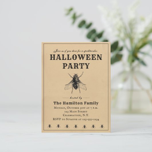 Invitation vintage Simple Halloween Party (Debout devant)