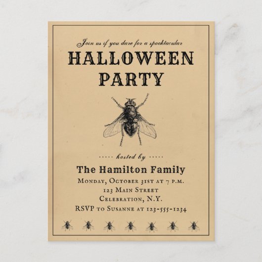 Invitation vintage Simple Halloween Party (Devant)