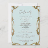 Invitation Vintage Simply Icy Blue Wedding Details II (Devant)