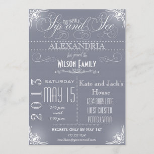 Invitation Vintage Sip and See