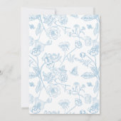 Invitation Vintage Sky Blue Crest Monogramme Mariage (Dos)