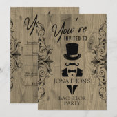 Invitation vintage smoking pour enterrement de vie (Devant / Derrière)