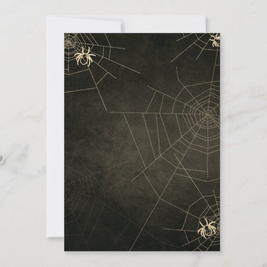 Invitation Vintage Spiderweb Chalkboard Halloween  (Dos)