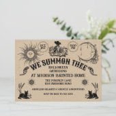 Invitation Vintage Spirit Board Halloween (Debout devant)
