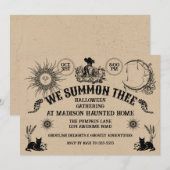 Invitation Vintage Spirit Board Halloween (Devant / Derrière)