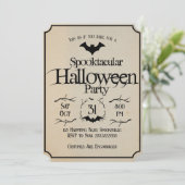 Invitation Vintage Spooktacular Batty Adult Halloween Party (Debout devant)