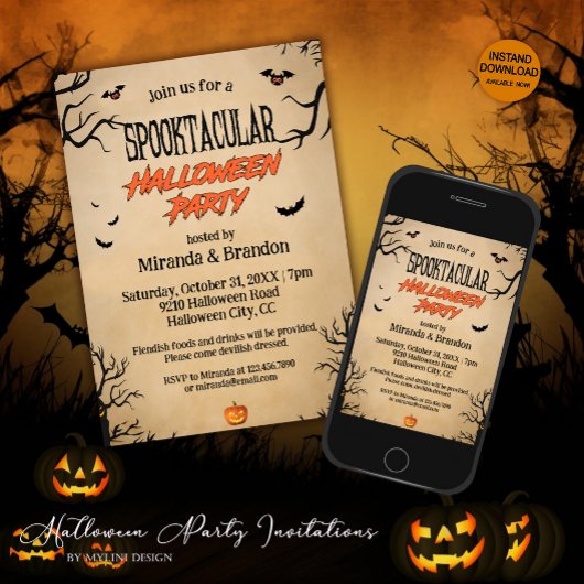 Invitation Vintage Spooktacular Halloween