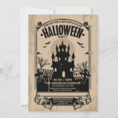 Invitation Vintage Spooktacular Haunular House Halloween Part (Devant)