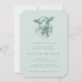 Invitation Vintage Spring Lamb Elegant Easter Brunch (Devant)