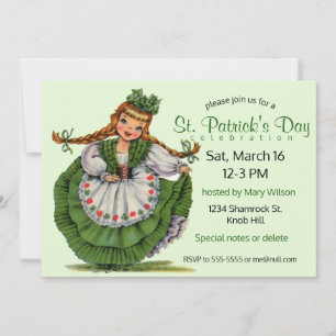 Invitation Vintage St. Patrick's Day Girl