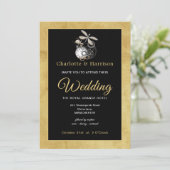 Invitation Vintage Steampunk Black Silver Gold (Debout devant)