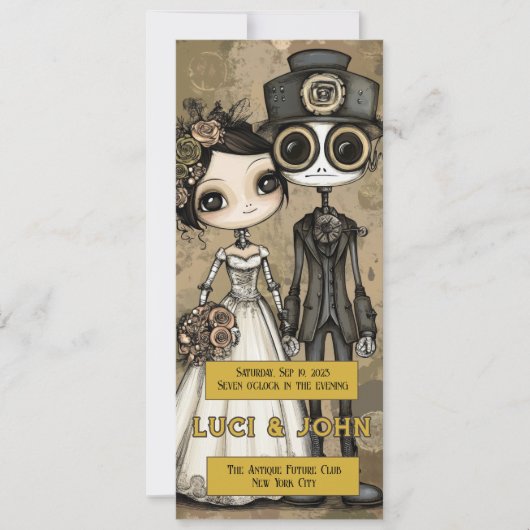 Invitation Vintage Steampunk Mariage risqué invite (Devant)