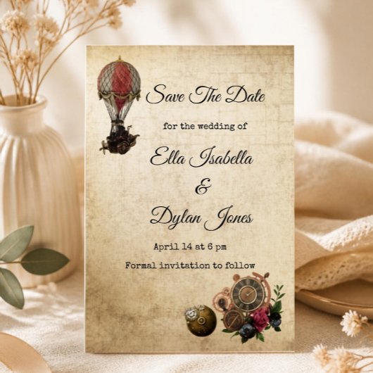 Invitation Vintage Steampunk Save the Date | Victorien