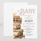 Invitation Vintage Storybook Rose Pink Baby Shower (Devant / Derrière)