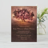 Invitation Vintage String Lights Oak Tree Mariage campagnard (Debout devant)
