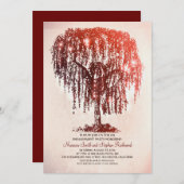 Invitation Vintage String Lights Tree Rustic Engagement Party (Devant / Derrière)